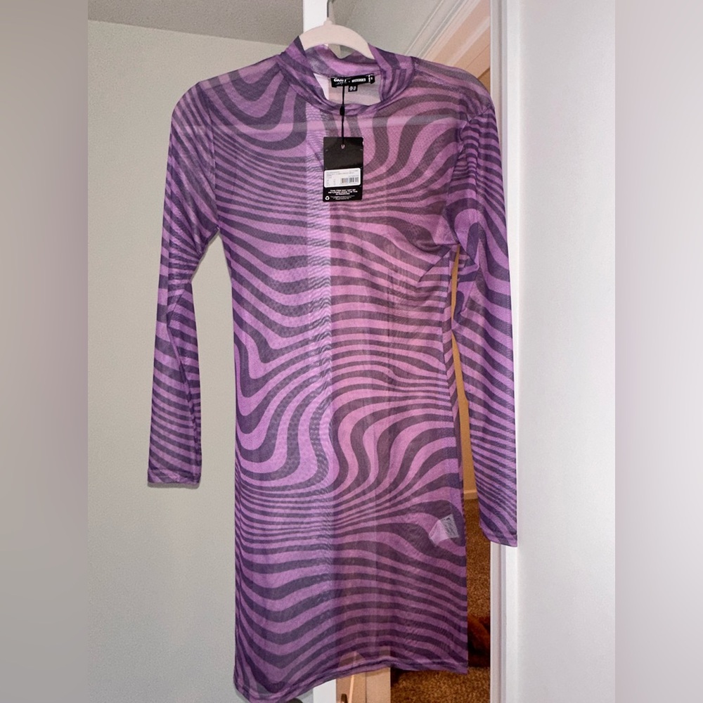 Missguided Purple Mesh Dress